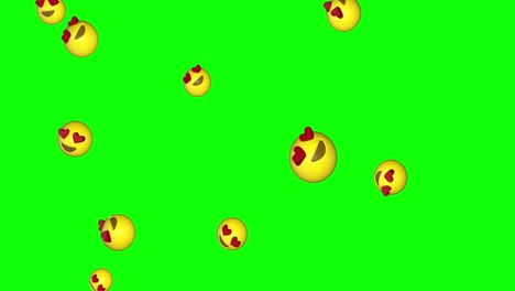 Love-3D-Emojis-Falling-Green-Screen
